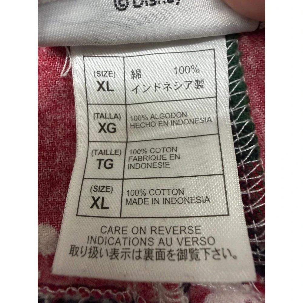 Disney Parks Mickey Mouse Christmas Patchwork Plaid Flannel Pajama Pants XL Red - Picture 5 of 10